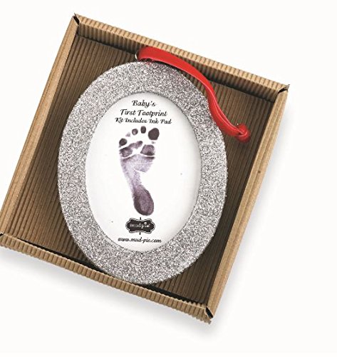 Mud Pie Glitter Handprint Frame with Ink Pad, Oval