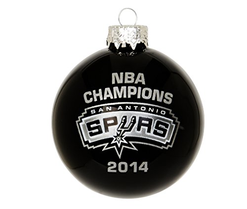 San Antonio Spurs 2014 NBA Champions 2 5/8” Glass Christmas Tree Ornament-Black