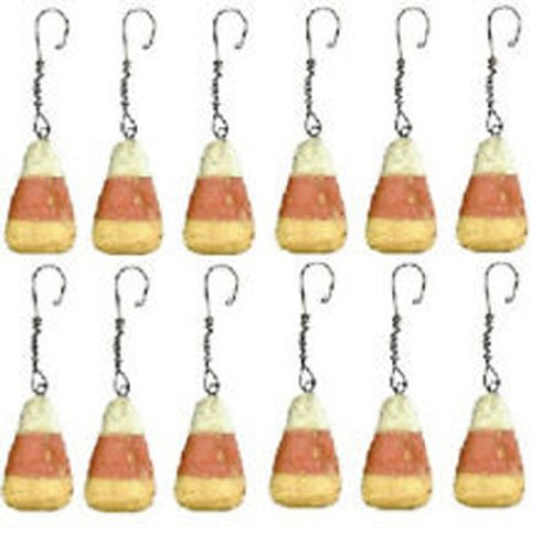 Primitives By Kathy Hand Painted Wood Candy Corn Ornaments w/hooks 12pcs.