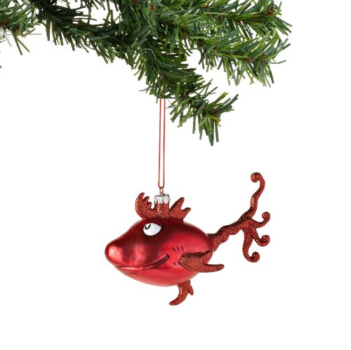 Department 56 Dr. Seuss Red Fish Glass Ornament, 2-3/4-Inch