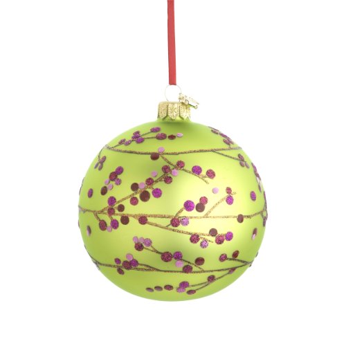 Reed & Barton Berry Branch Ball Christmas Ornament, 4-Inch