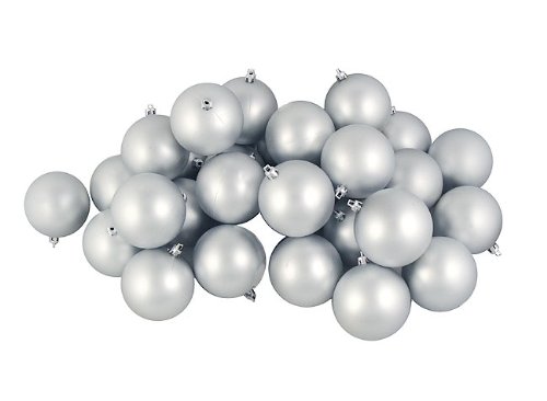 Vickerman Silver Splendor Matte Ball, Includes 32 Per Box, 3-Inch