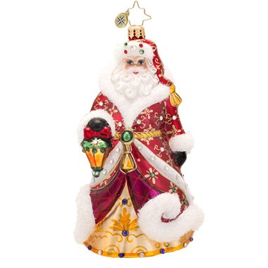 Christopher Radko Shimmering Glass Santa Christmas Ornament – New for 2014 – 6.”h. – 1017508