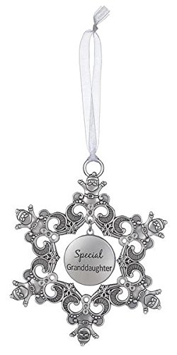 Special Granddaughter – Santa Snowflake Sentiment Photo Ornament by Ganz