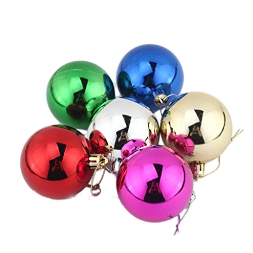 YARUIE Colourful Round Christmas Balls Baubles XMAS Tree Ornament Christmas Decor 5.8CM