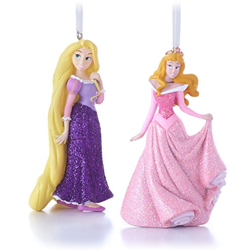 Hallmark Disney Rapunzel and Aurora Christmas Ornaments, Set of 2