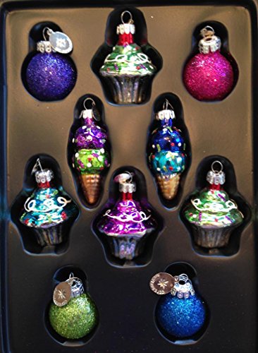 Christmas Celebrations by Christopher Radko Cupcakes & Ice Cream Cones Christmas Ornaments 10 Count