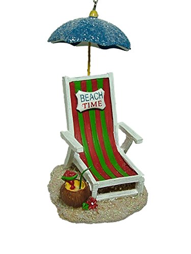 Midwest Beach Time Chair Sand Drink Umbrella Lounge Christmas Tree Ornament