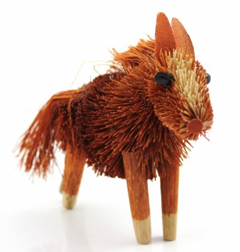 Martha Stewart Buri Bristle Brush Chestnut Horse Christmas Ornament