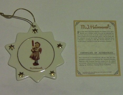 M.I. Hummel Porcelain Star Shaped Christmas Tree Ornament #B560 Candlelight