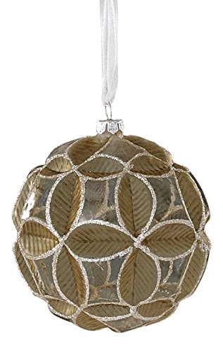 Sage & Co. XAO14591SG Geometric Pattern Glass Ball Ornament