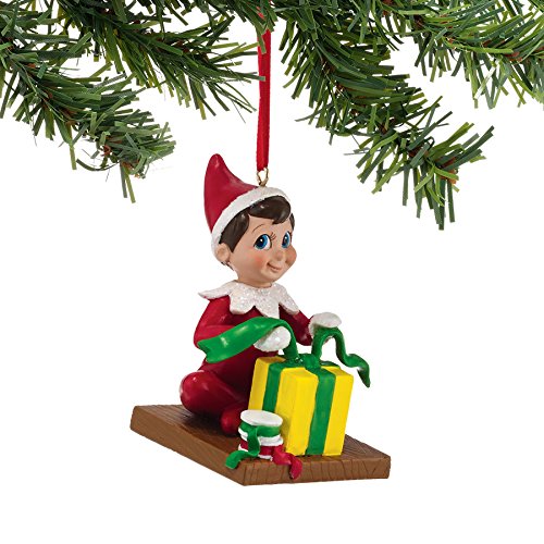 Department 56 Elf on The Shelf Elf Wrapping Gifts Ornament, 2.76-Inch