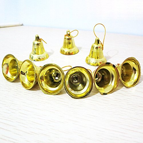 PETMALL Set of 9pcs NEW Gold plastic Christmas bells XMAS Tree Ornament Christmas Tree Decoration JR-028