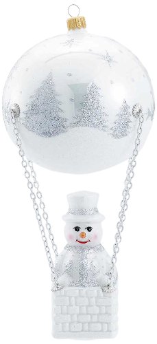 David Strand Kurt Adler Frosty Skies Winter Landscape Glass Ornament, 9.1-Inch