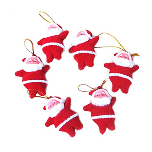 Pooqdo (TM) Newest 6pcs Christmas Santa Claus Ornaments Party Xmas Tree Hanging Decoration