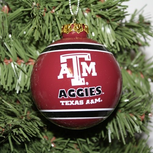 Texas A&M Aggies Official NCAA 3′ Glass Ball Christmas Ornament by Forever Collectibles