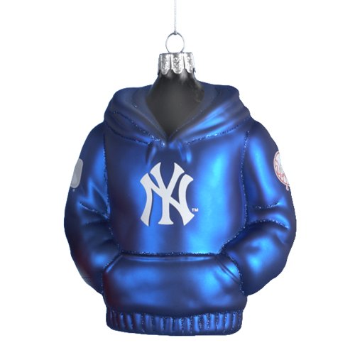 Kurt Adler 4-1/2-Inch New York Yankees Glass Hoodie Sweatshirt Ornament