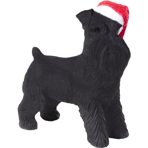 Sandicast Black Schnauzer with Santa Hat Christmas Ornament