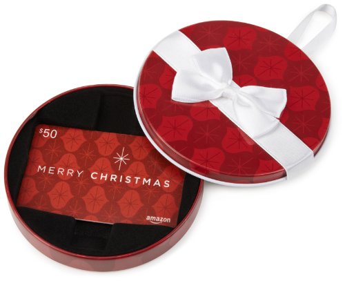 Amazon.com Ornament Gift Card Tin – $50