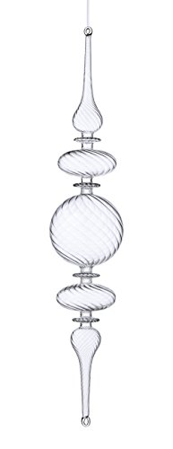 Sage & Co. XAO16695CL 21″ Glass Swirl Finial Ornament