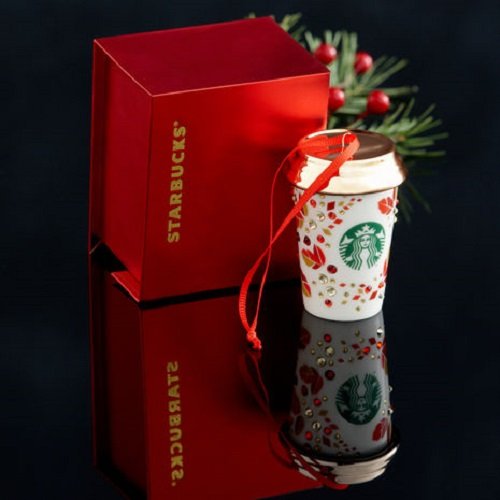 2013 Starbucks Swarovski White Cup Ornament