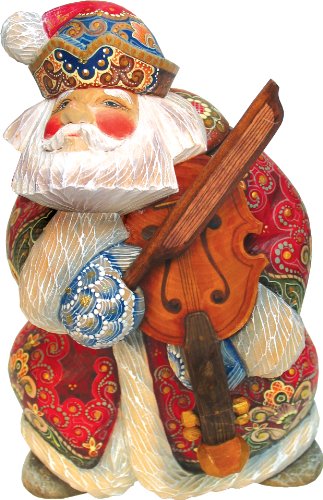 G. Debrekht Violin Sant a Figurine, 7-Inch Tall, Limited Editon of 1,200, Hand-Painted