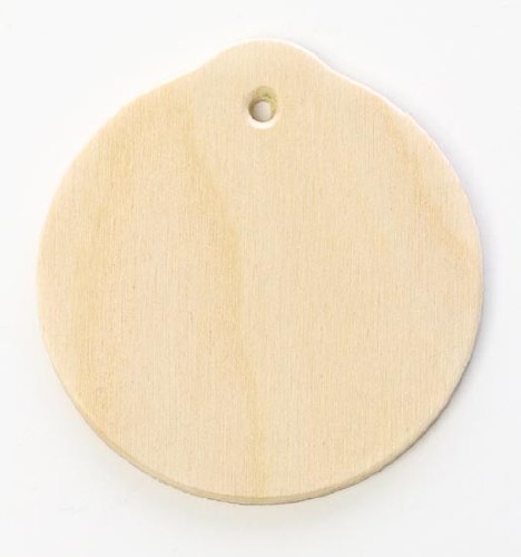 Package of 24 Unfinished Round Wood Christmas Ornaments – Ready to Be Painted and Decorated