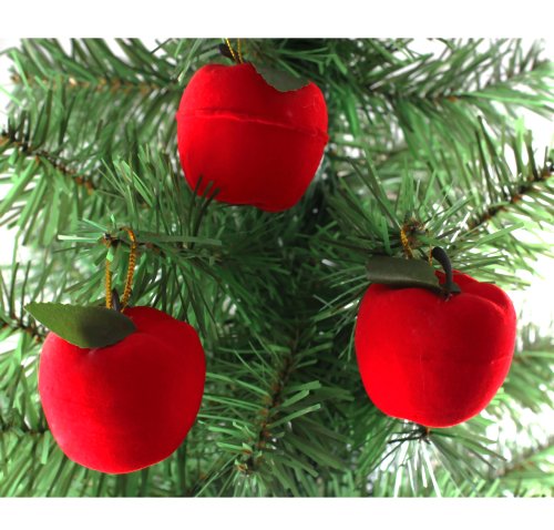 12 pcs Christmas Red Apples Christmas Tree Hanging Ornaments XMAS Party Decor