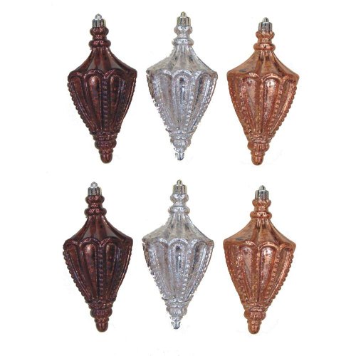 Martha Stewart Living Merry Metallic 6 in. Christmas Finial Ornaments (6-Pack)