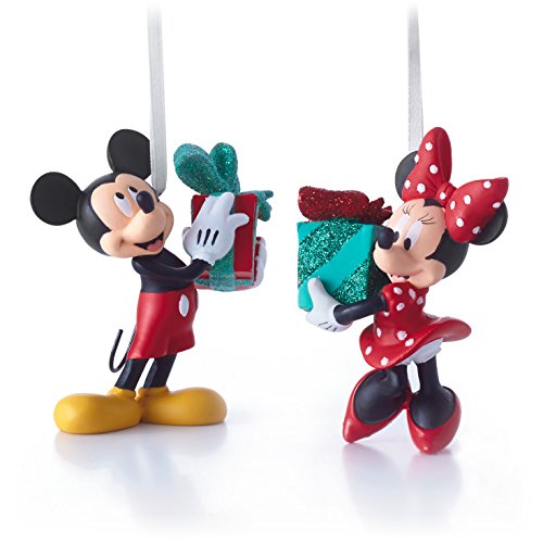 Hallmark Disney Mickey and Minnie Mouse Christmas Ornaments, Set of 2