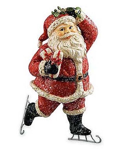 Christmas Ornament – Santa Under the Mistletoe – Bethany Lowe Designs Christmas Ornament