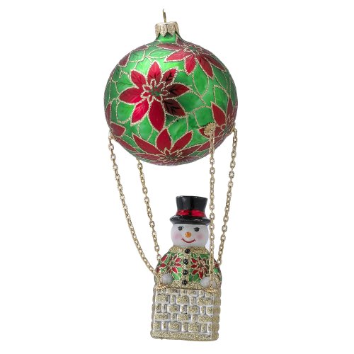 David Strand Kurt Adler Glass Frosty Skies Holiday Magic Ornament, 8.7-Inch