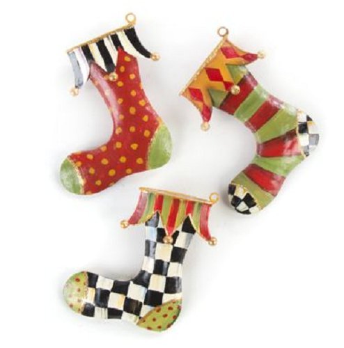 MacKenzie-Childs Stocking Ornament – Set of 3