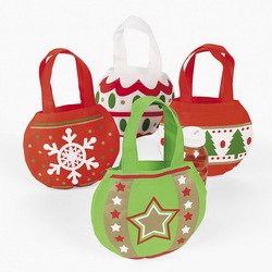CHRISTMAS ORNAMENT TOTES HANDBAGS GIFT BAGS (1 DOZEN) – BULK