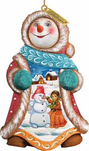 G. Debrekht 663311 General Holiday Snowy Day Snowman Ornament 5 inch