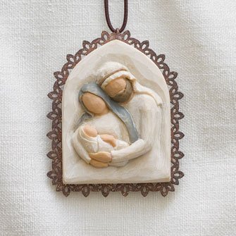 Willow Tree Holy Family Metal Edged Ornament by Susan Lordi