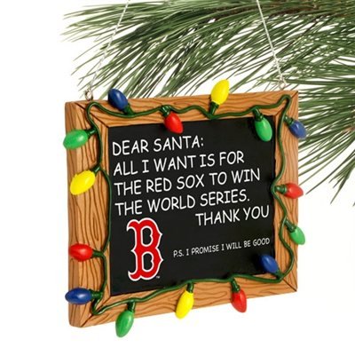 Boston Red Sox Official MLB 3 inch x 4 inch Chalkboard Sign Christmas Ornament