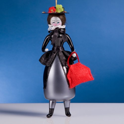 De Carlini Mary Poppins Italian Mouthblown Glass Christmas Ornament