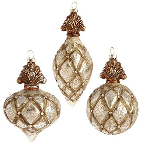 RAZ Imports – 6.5″ Antiqued Ornaments – Set of 3