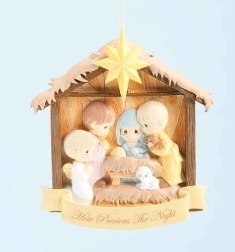 4.25″ Nativity Scene Precious Moments Christmas Ornament