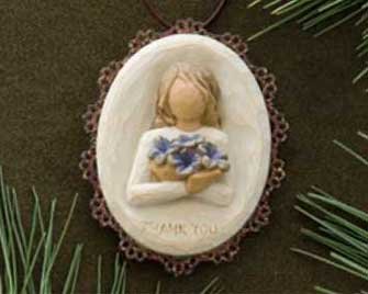 Willow Tree Thank You Metal Edged Ornament by Susan Lordi