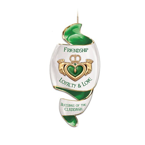 Heirloom Porcelain Irish Blessing Ornament: Blessings Of The Claddagh by The Bradford Exchange