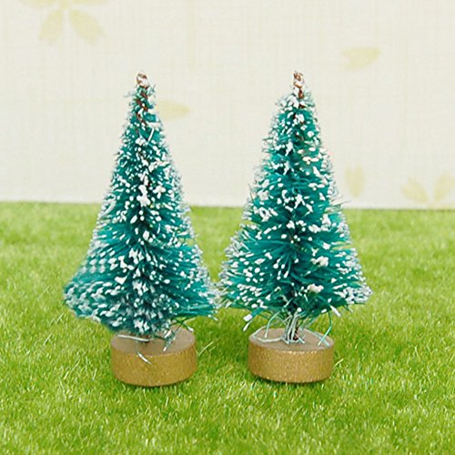Dollhouse Miniature Christmas Snow Decorated Xmas Pine Tree Garden Ornament New