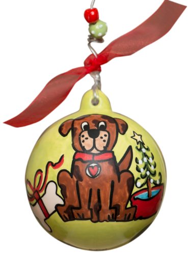 Glory Haus Dog Ball Ornament, 4 by 4-Inch