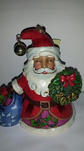 Jim Shore Heartwood Creek Dated Santa Holding a Wreath Ornament