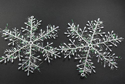 60pcs White Snowflake Christmas Tree Decorations Home Festival Party 80mm