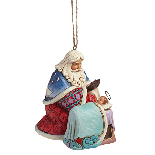 Jim Shore Heartwood Creek Santa with Baby Jesus Hanging Ornament