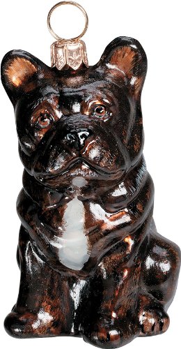 The Pet Set Blown Glass European Dog Ornament By Joy To The World Collectibles – Black French Bulldog