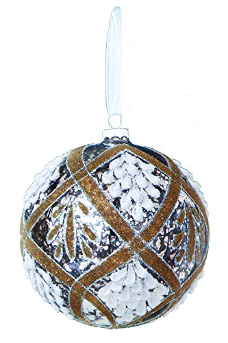 Sage & Co. XAO11057PL Glass Vintage Pattern Ball Ornament