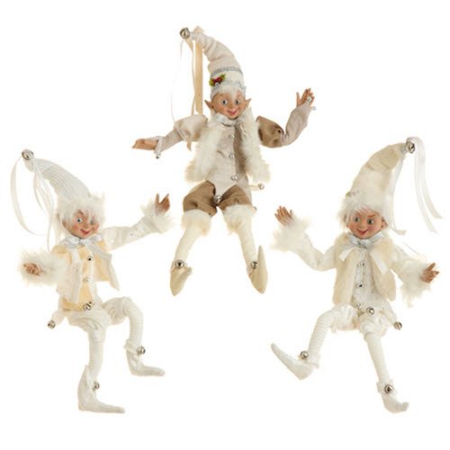 RAZ Imports – 16″ Posable Elf Ornament (Set of 3)